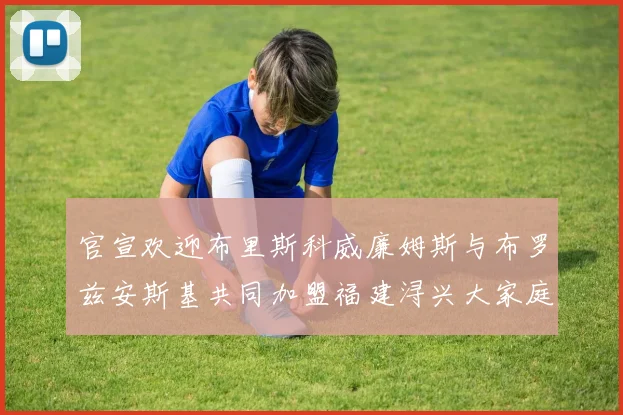 官宣欢迎布里斯科威廉姆斯与布罗兹安斯基共同加盟福建浔兴大家庭